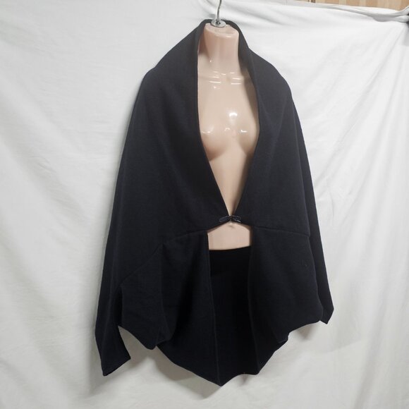 Anthropologie Gabriel for Sach Wool Poncho Coat Women One Size Navy Blue - Picture 12 of 14